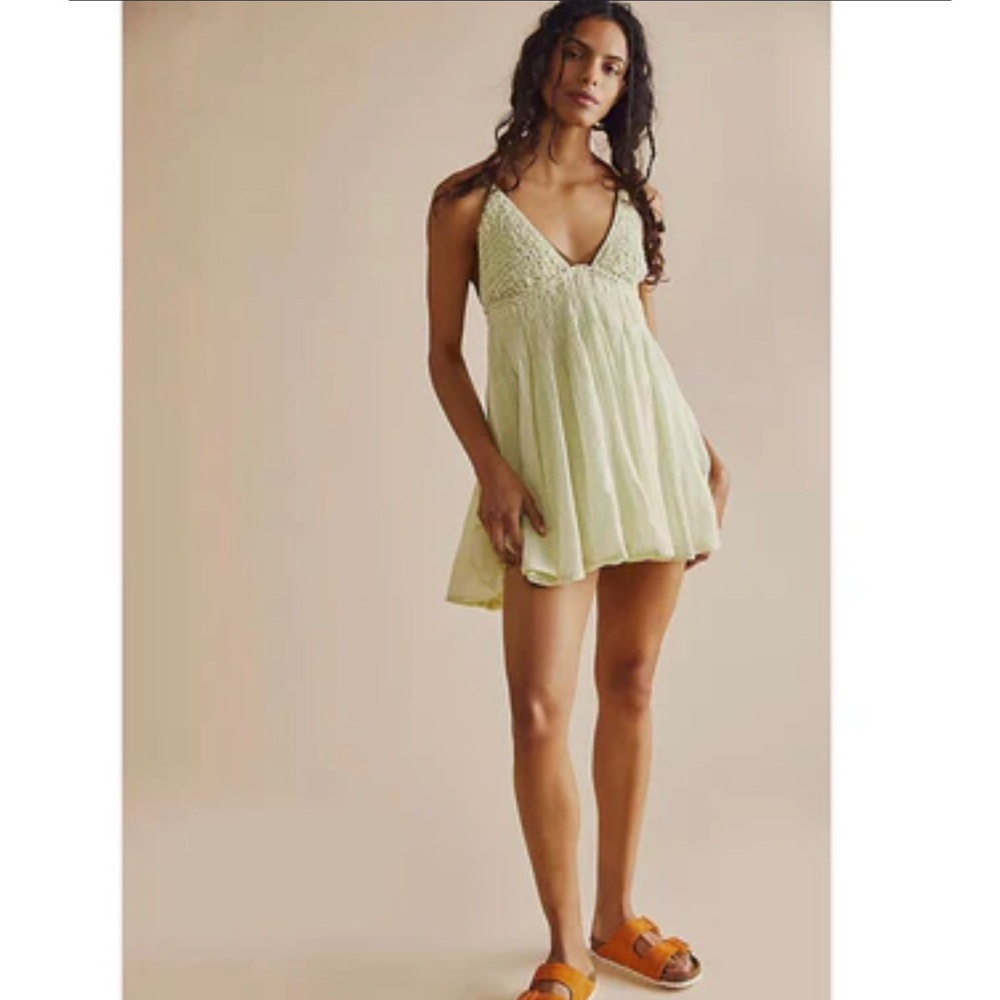 Free People Pale Green Strappy Mini Dress - Picture 3 of 13